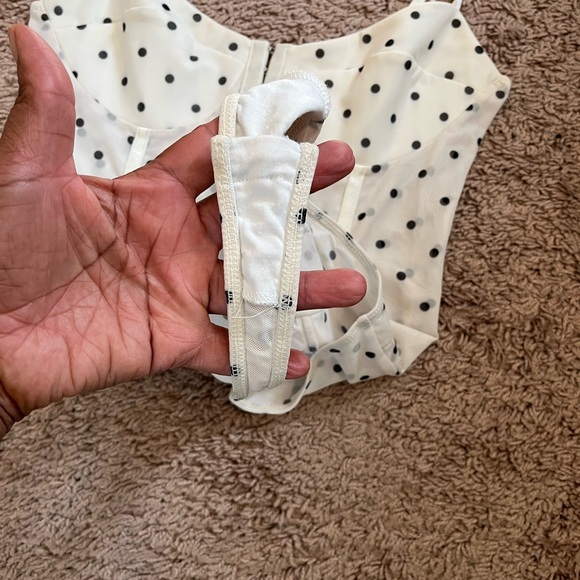 Free People x Intimately FP Night Rhythm Polka Dot Corset Bodysuit Size Medium - Picture 13 of 15
